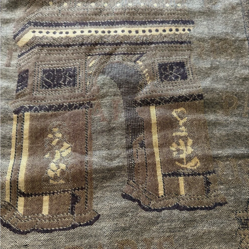 PARIS SCARF SHAWL WRAP VISCOUS BROWN BEIGE FRINGES EIFFEL  TOWER ARC DE TRIOMPHE